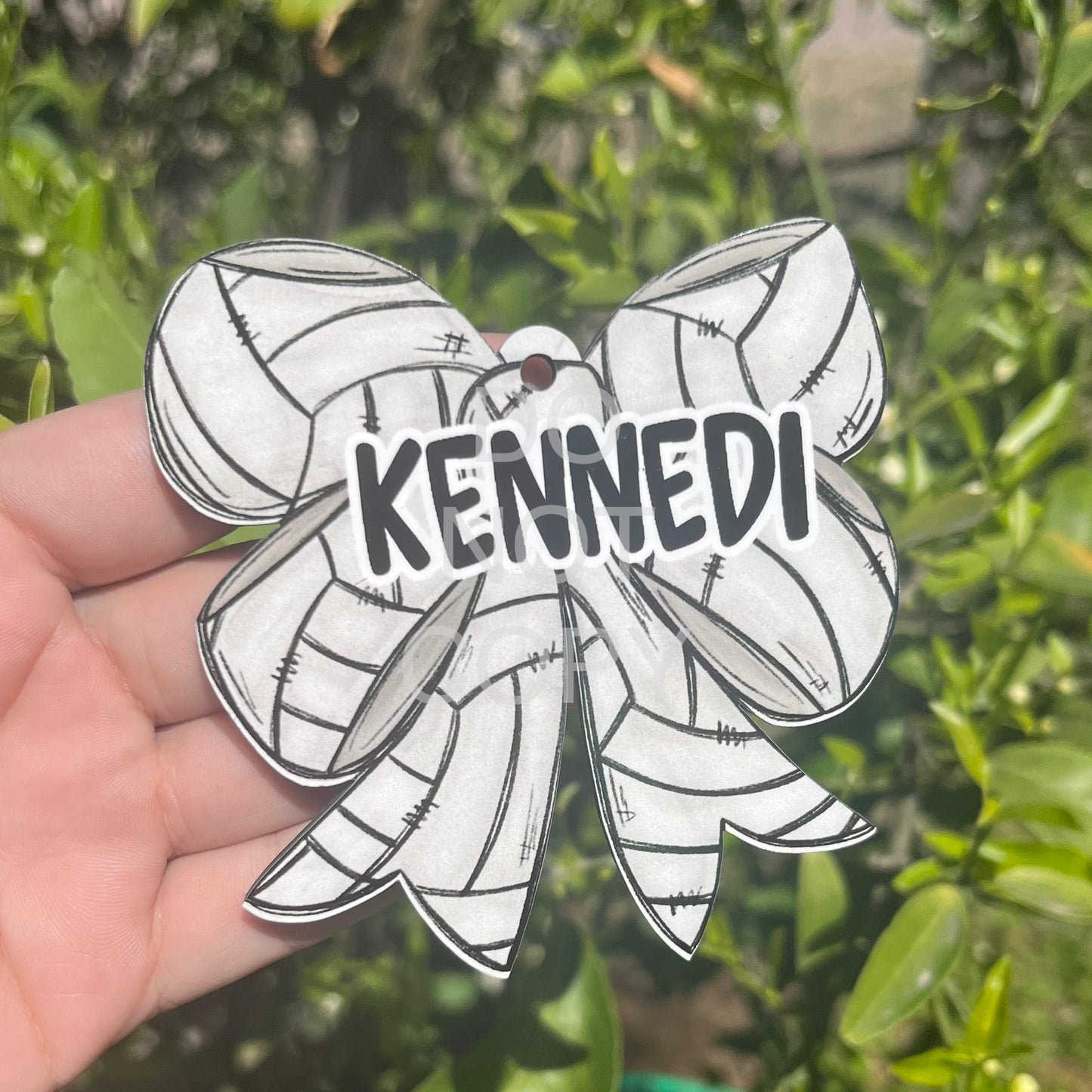 Volleyball Bow MDF Bag Tag