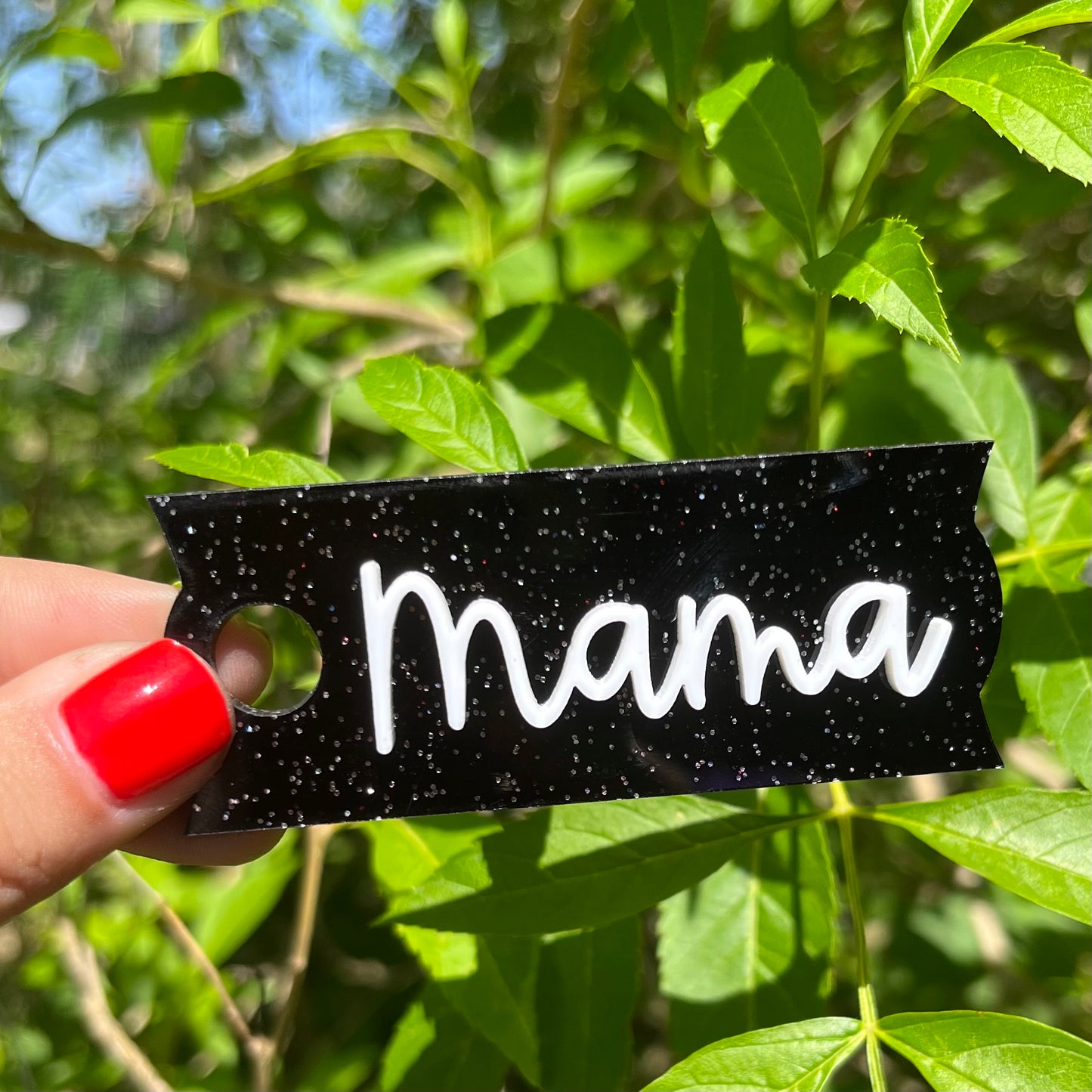 Black Glitter Acrylic Tumbler Topper