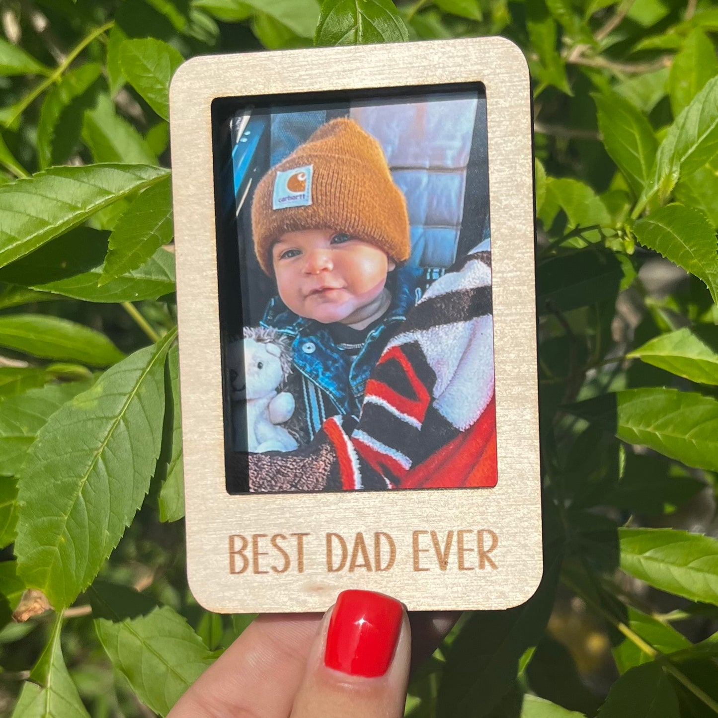 Best Dad Ever Picture Frame Magnet or Car Visor