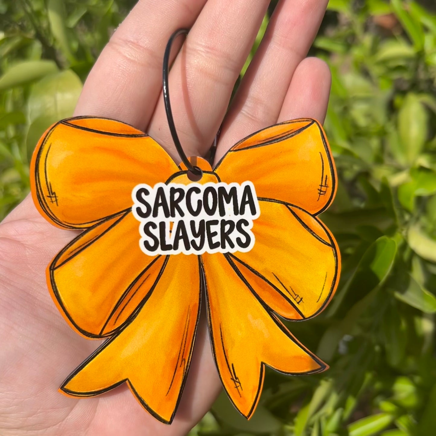 Yellow Bow MDF Bag Tag