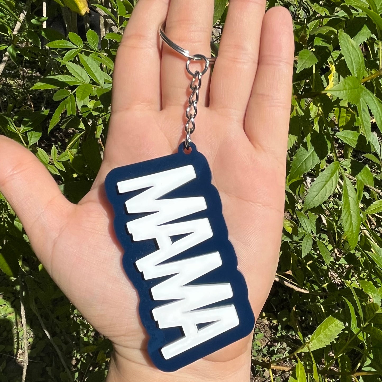 Blue, Navy, and Royal Blue Block Acrylic Keychain