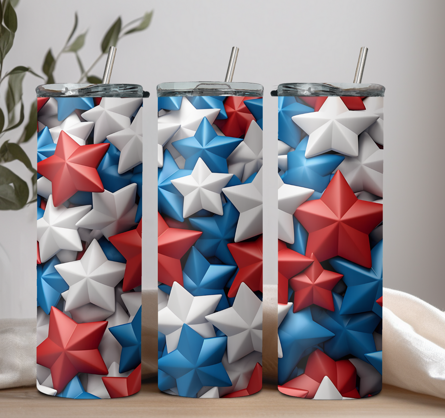 3D Patriotic Stars 20oz Tumbler