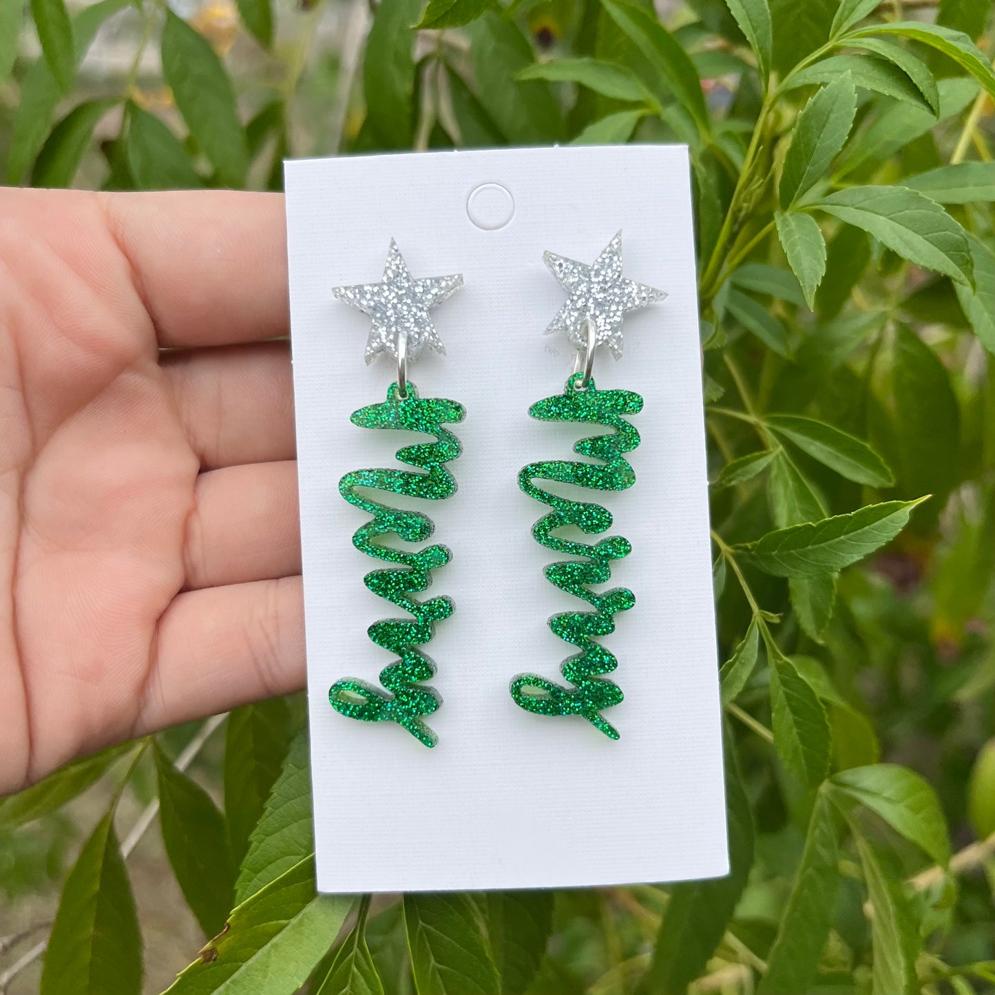 Merry Star Christmas Stud Dangle Earrings