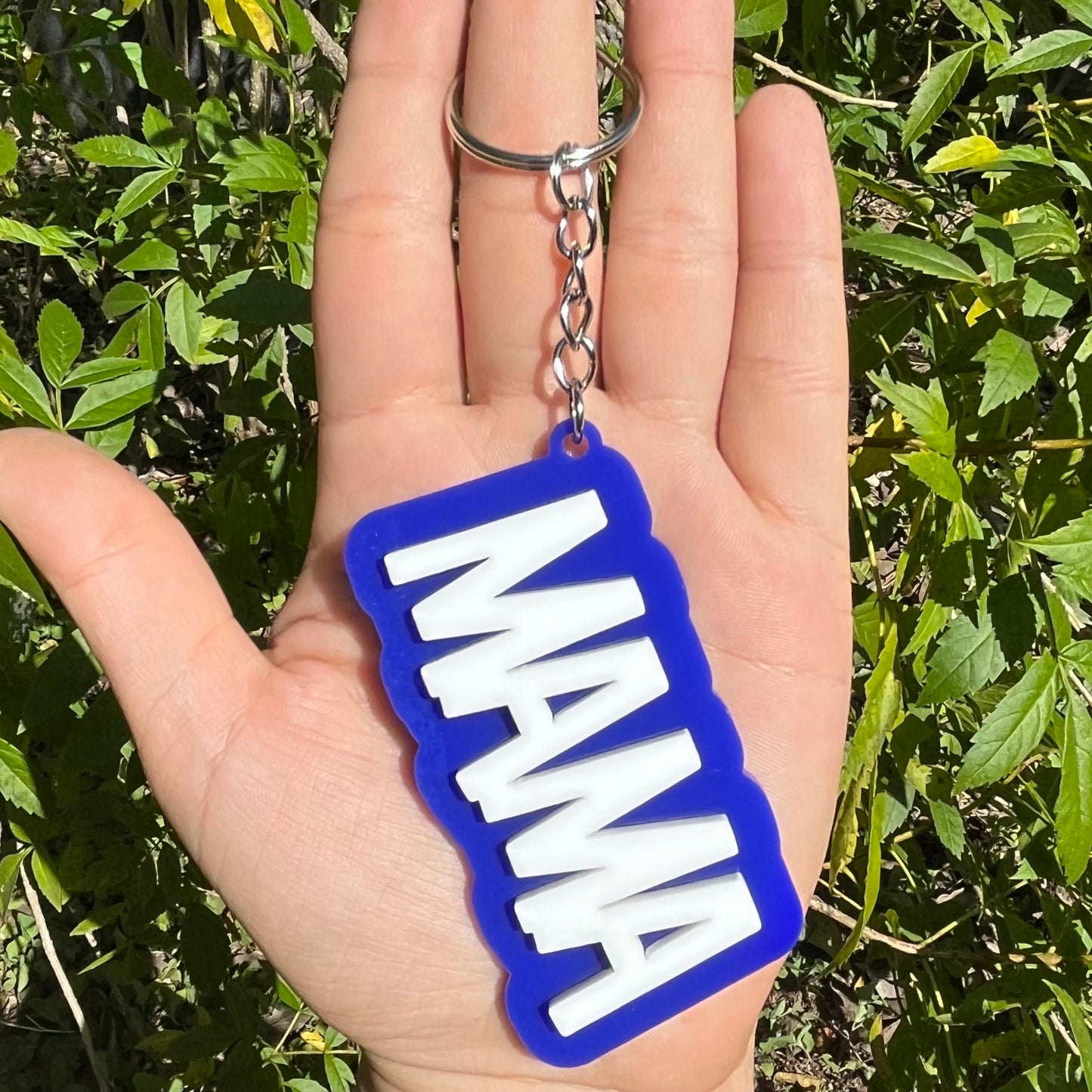 Blue, Navy, and Royal Blue Block Acrylic Keychain