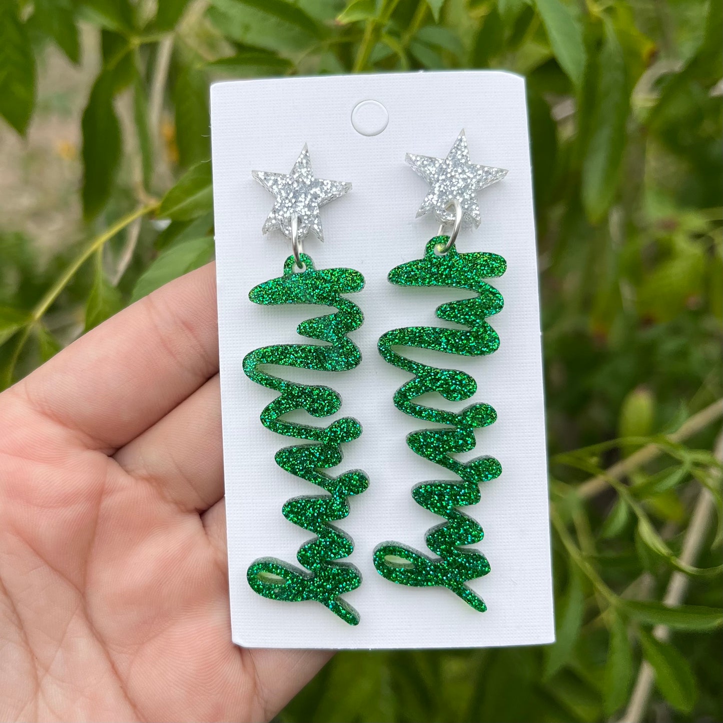 Merry Star Christmas Stud Dangle Earrings