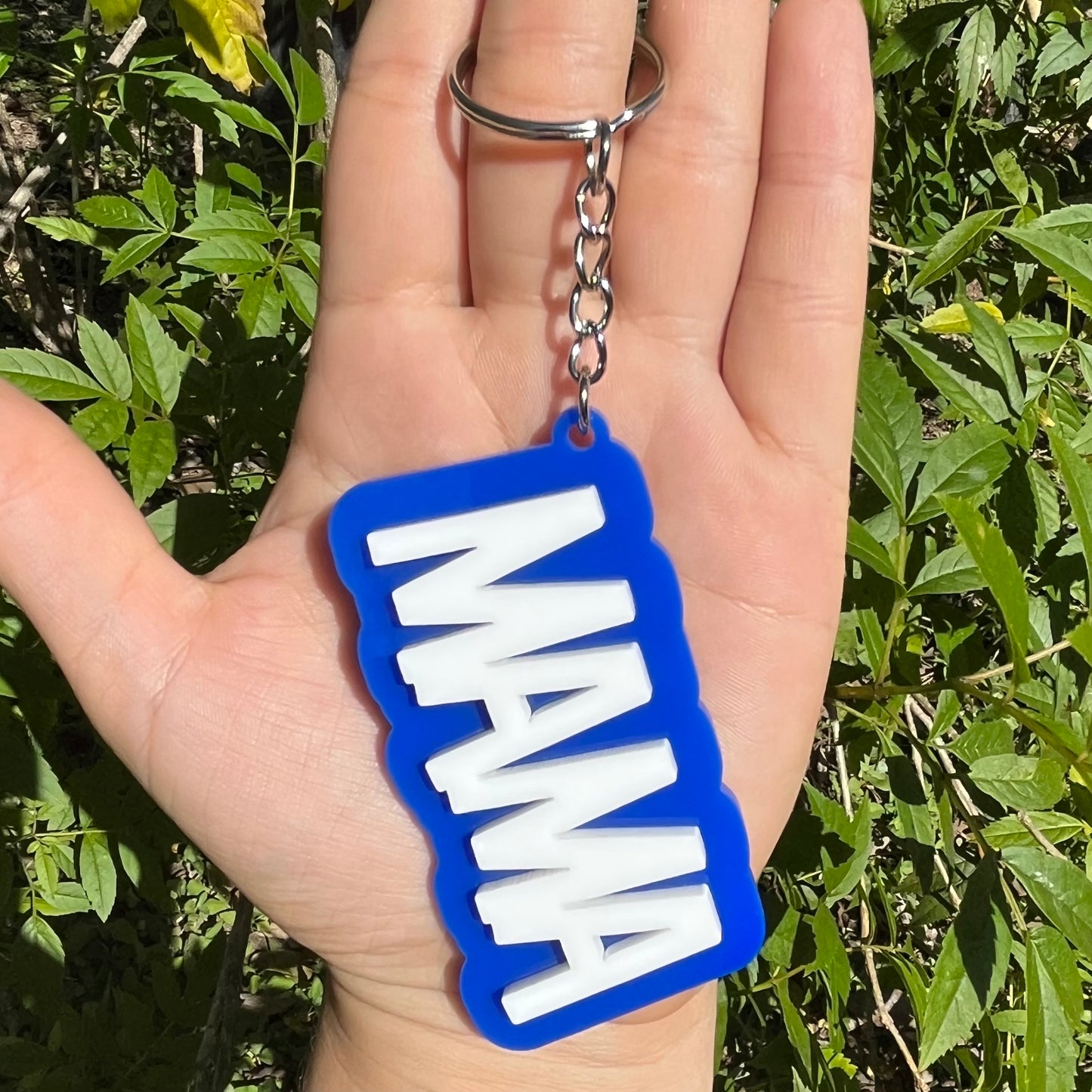 Blue, Navy, and Royal Blue Block Acrylic Keychain