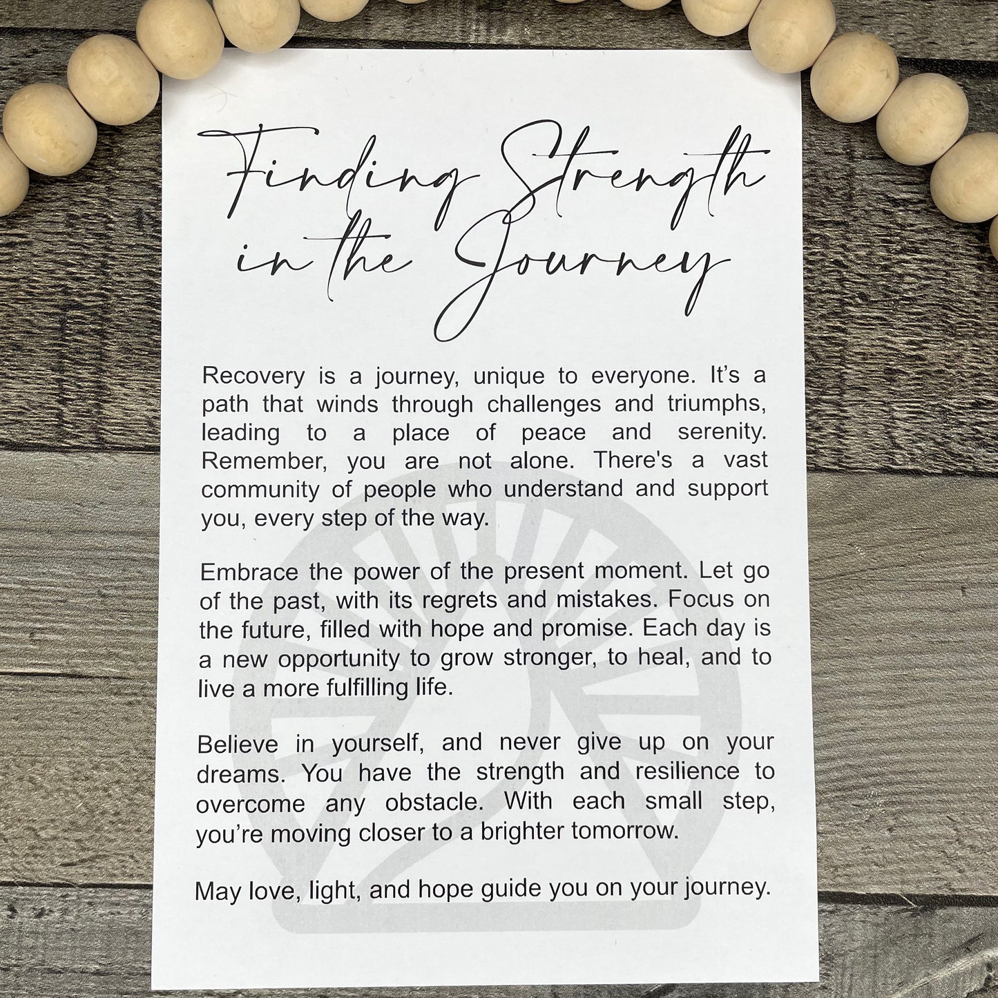 Finding Strength In The Journey Story Card