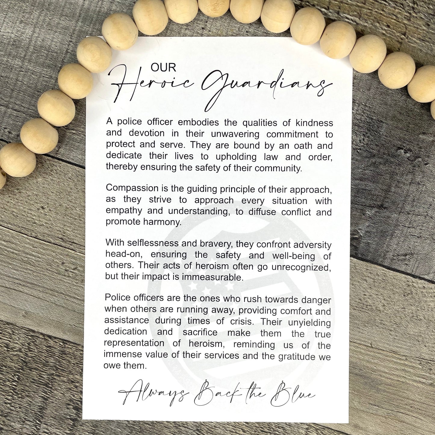 Our Heroic Guardians Story Card