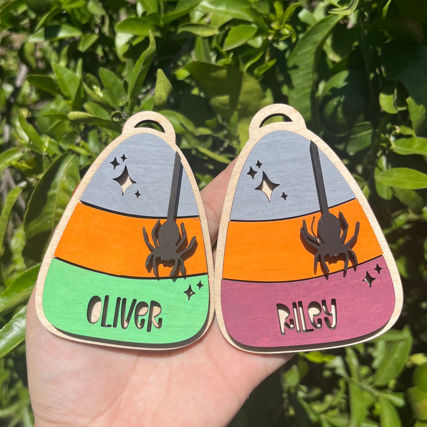 Spider Candy Corn Bag Tag