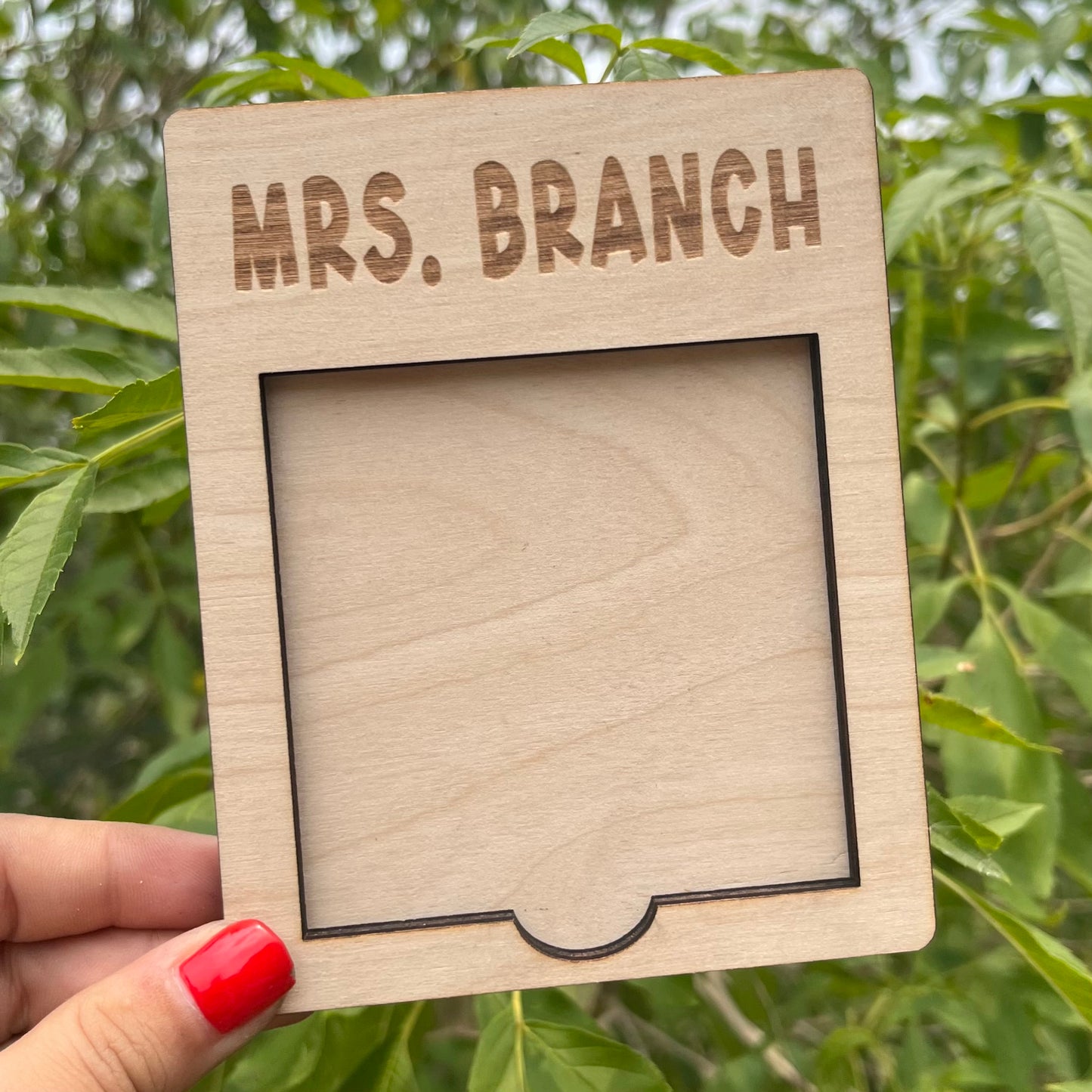 Engraved Sticky Note Holder 1/4in Birch