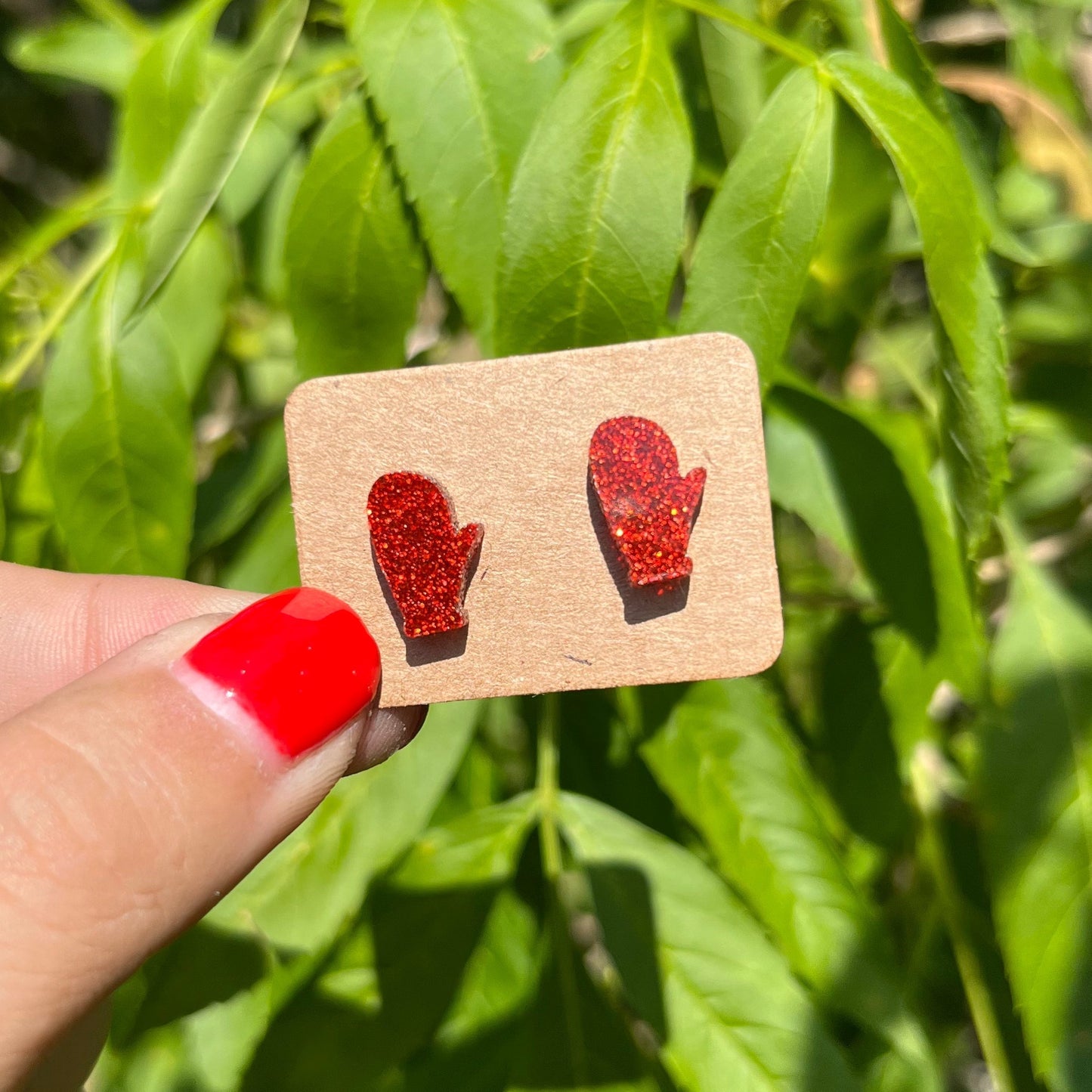 Christmas Mittens Stud Earrings