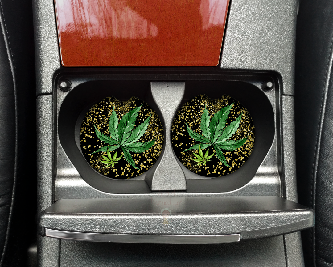 Weed Gold Car Coasters