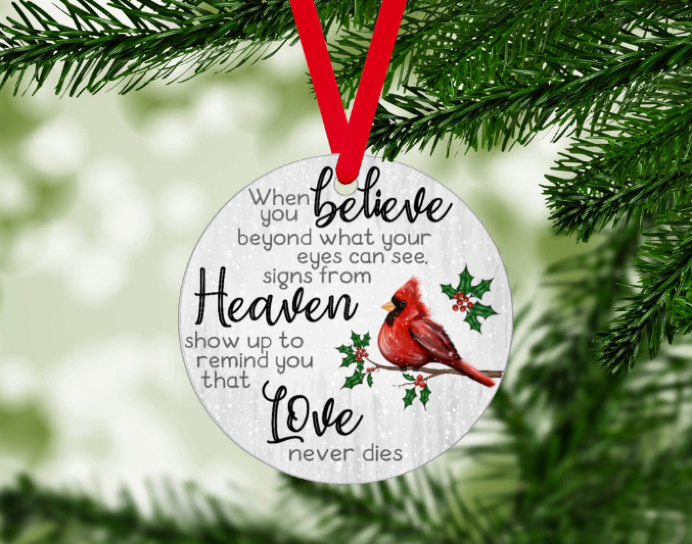 When You Believe Cardinal Christmas Ornament