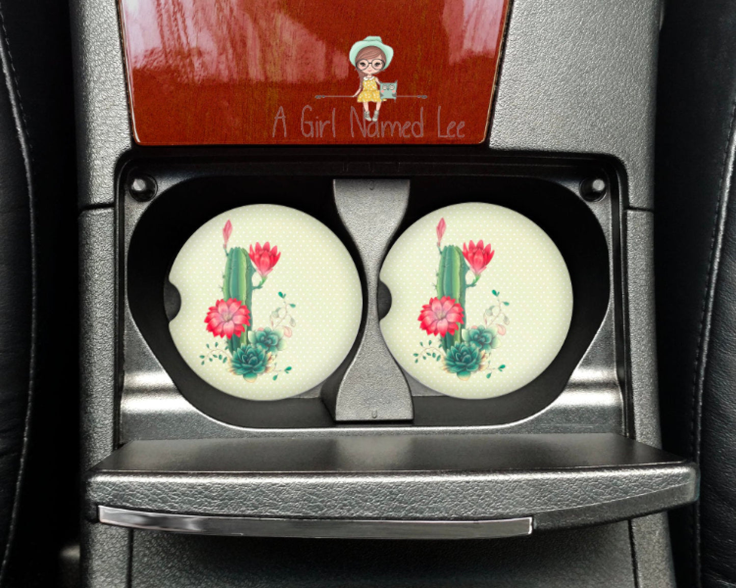 Cactus Floral Car Coasters