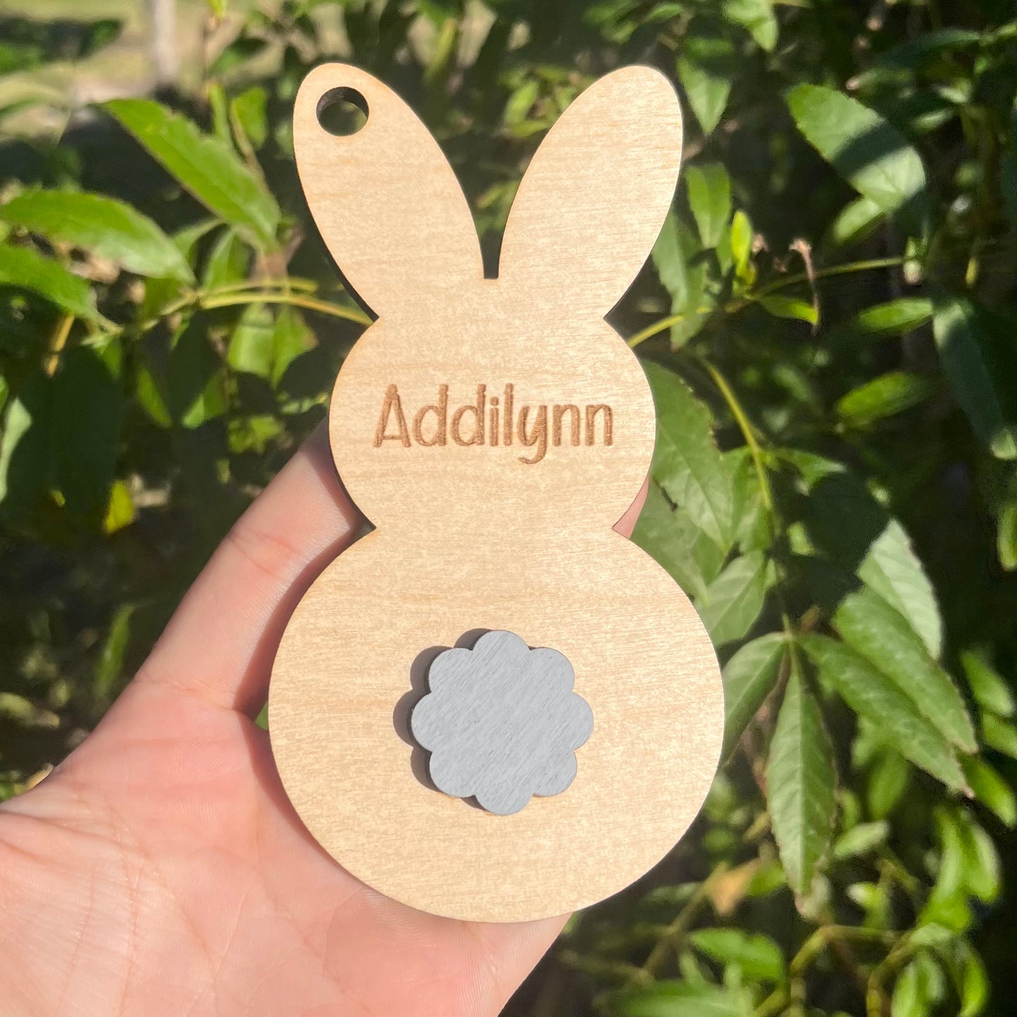 Easter Bunny Basket Tag With Painted Bow