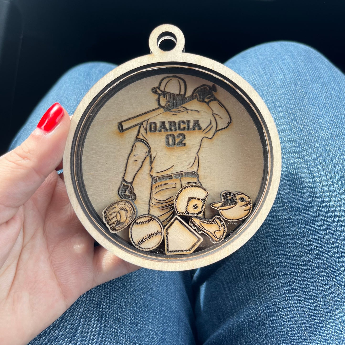 Baseball Sport Shaker Ornament Car Charm