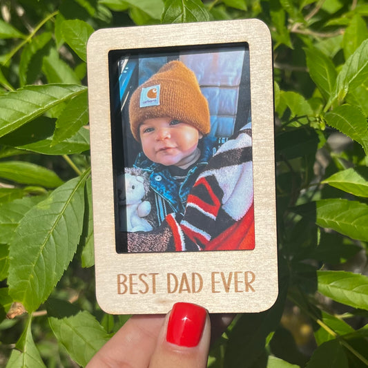 Best Dad Ever Picture Frame Magnet or Car Visor
