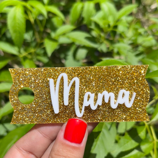 Gold Glitter Acrylic Tumbler Topper