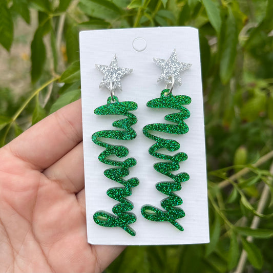 Merry Star Christmas Stud Dangle Earrings
