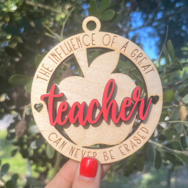 The Influence of A Great Teacher Can Never Be Erased Car Charm Ornament