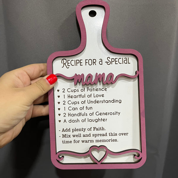 Recipe For A Special Mama Faux Cutting Board