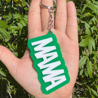 Purple and Green Mardi Gras Block Acrylic Keychain