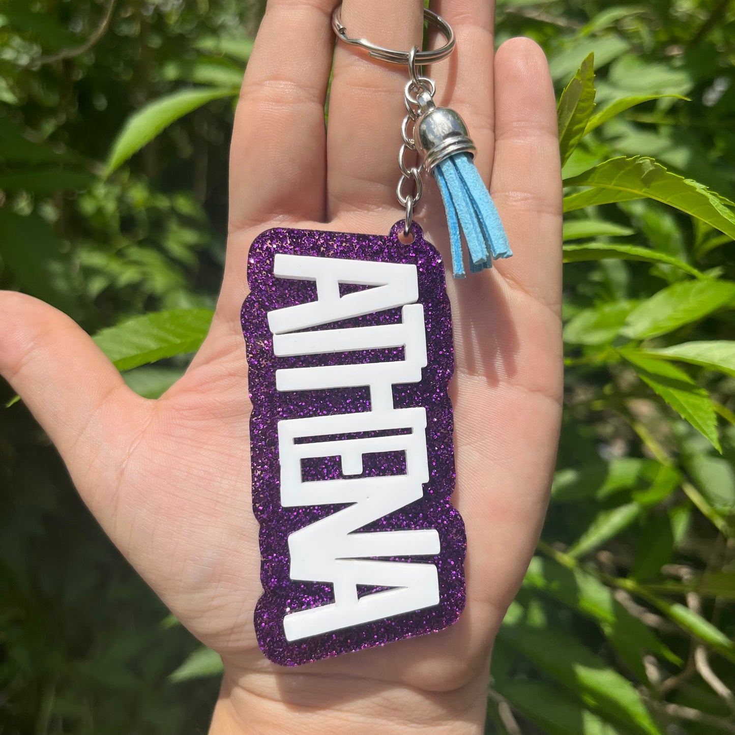 Purple Block Acrylic Keychain
