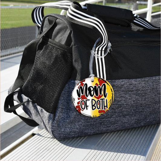Mom of Both Baseball and Softball Bag Tag