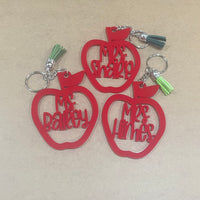 Personalized Teacher Apple Keychain