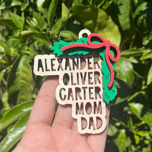 Garland Family Name Ornament