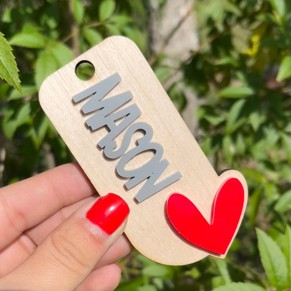 Valentine’s Day Wood With Acrylic Tags