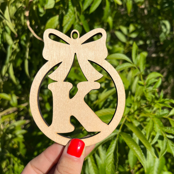 Letter Bow Ornament