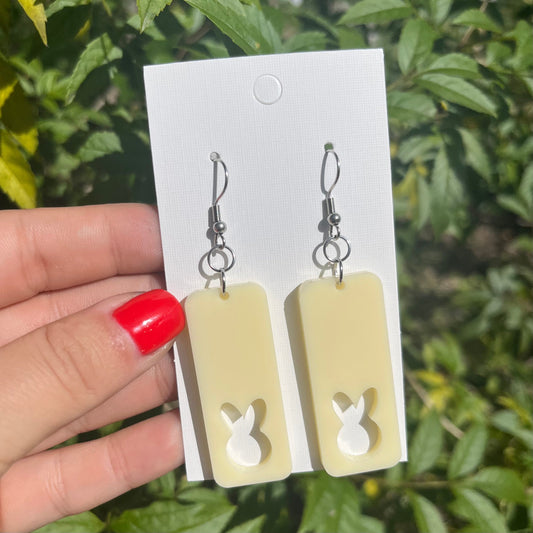 Ivory Bunny Bar Dangle Earrings
