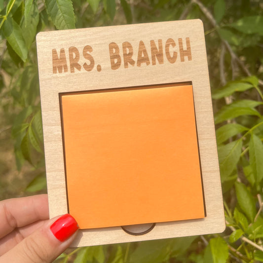 Engraved Sticky Note Holder 1/4in Birch