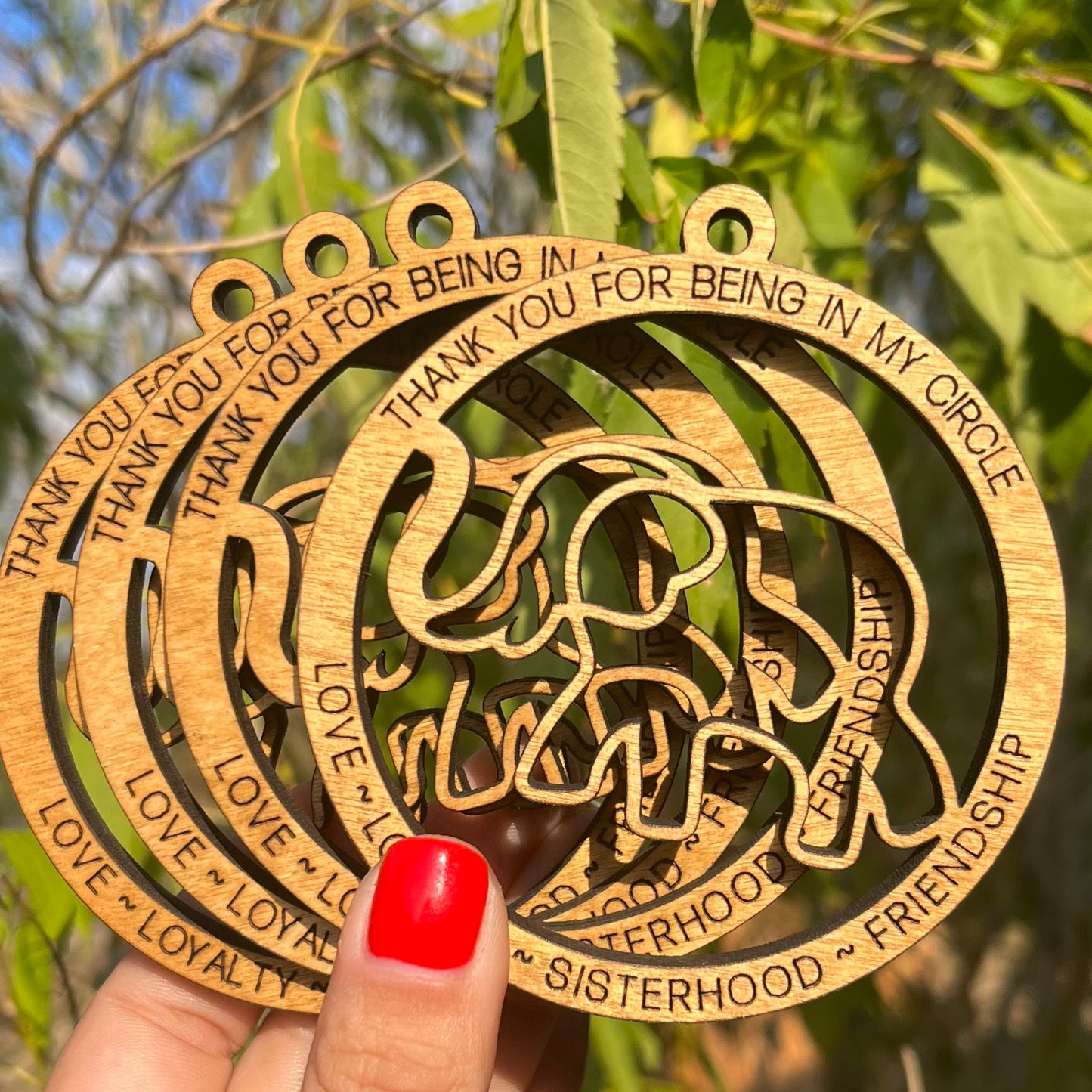 Thank You For Being In My Circle Elephant Ornament