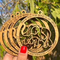 Thank You For Being In My Circle Elephant Ornament