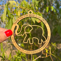 Thank You For Being In My Circle Elephant Ornament