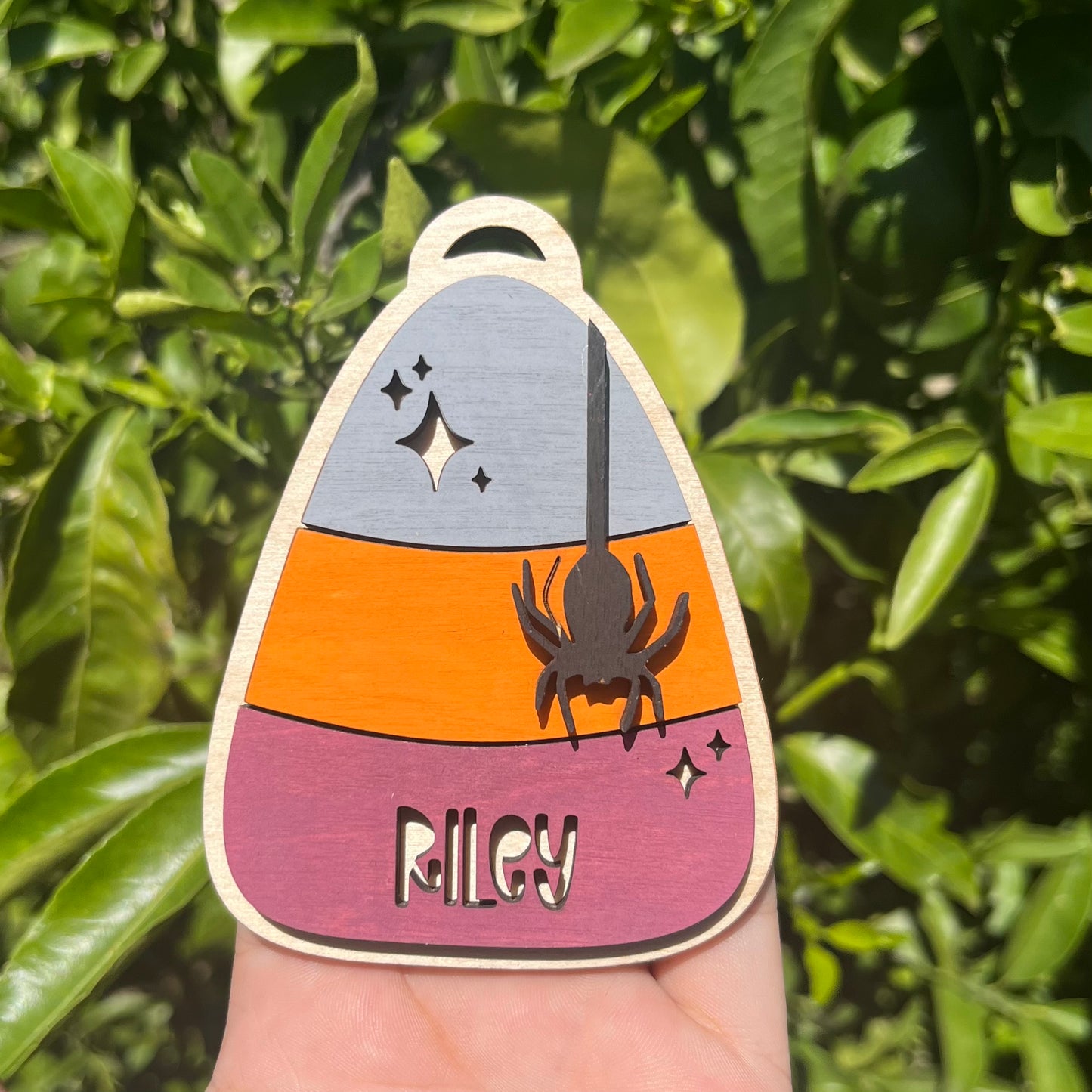 Spider Candy Corn Bag Tag