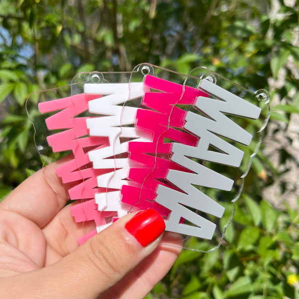 Pink Tones Clear Acrylic Keychain