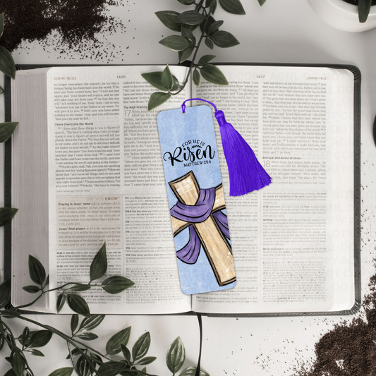 For He Is Risen Matthew 28:6 Bookmark With Tassel