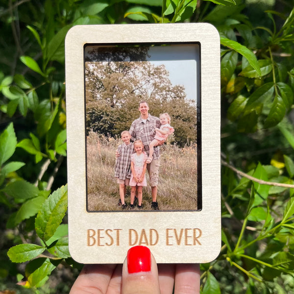 Best Dad Ever Picture Frame Magnet or Car Visor
