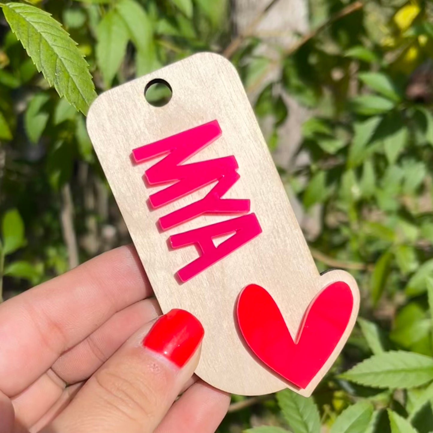 Valentine’s Day Wood With Acrylic Tags