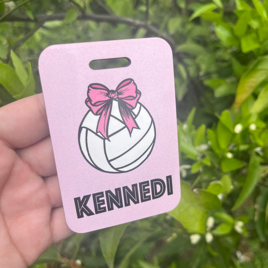 Volleyball With Bow MDF Luggage Tag