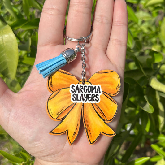 Yellow Bow MDF Keychain