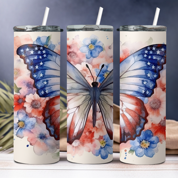 Patriotic Butterfly 20oz Tumbler