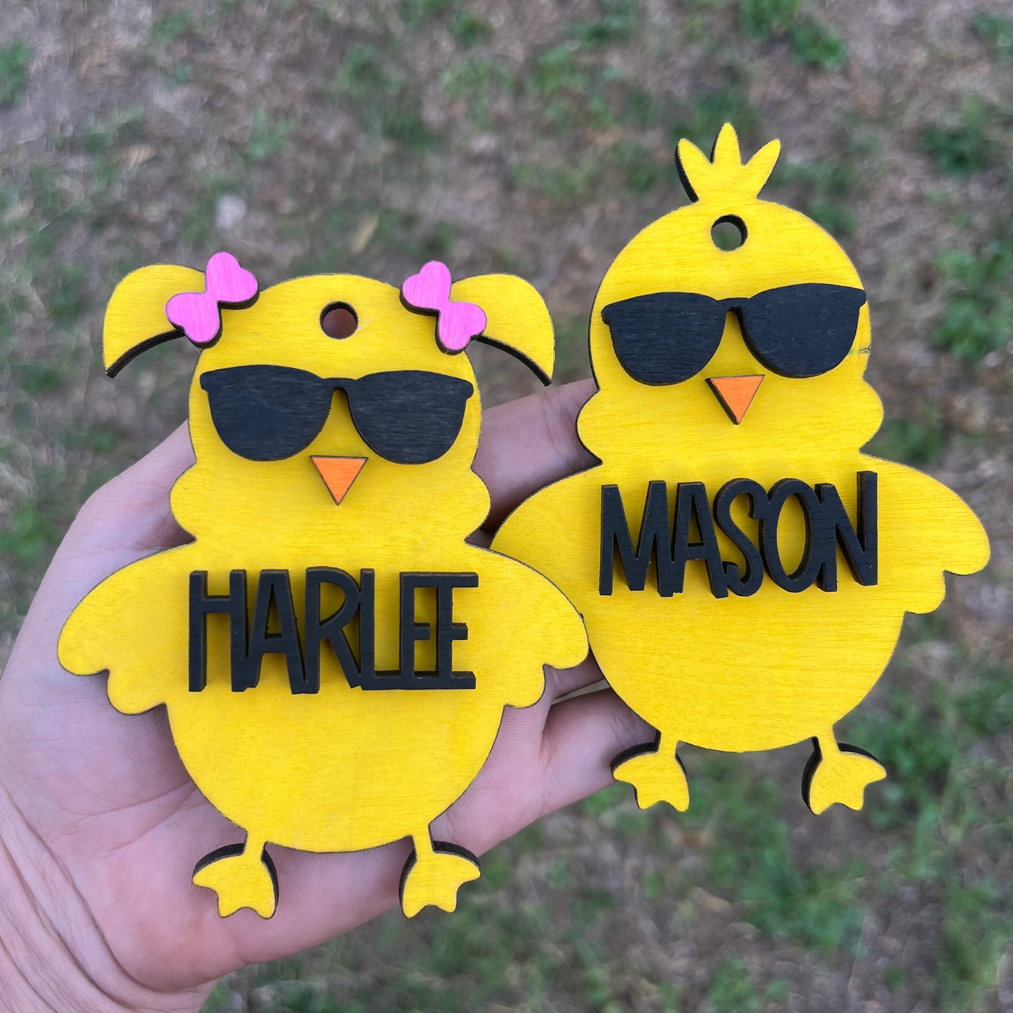 Easter Chick With Glasses Easter Basket Tag