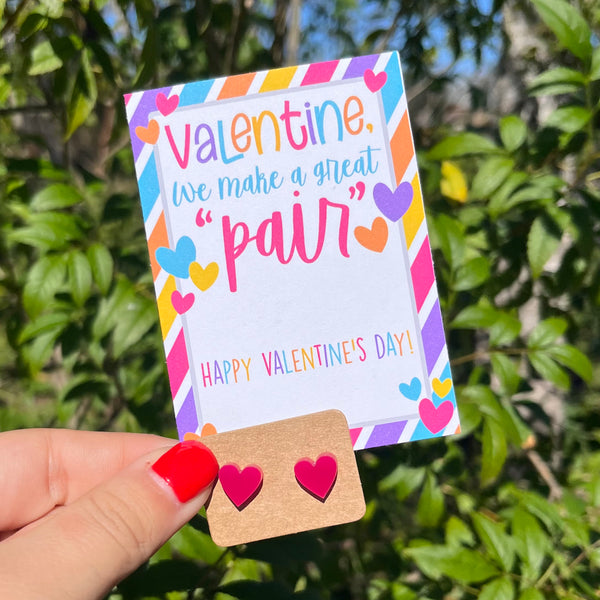 Valentine We Make A Great Pair Valentine’s Day Stud Earring Card
