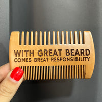 With Great Beard Comes Great Responsibility Beard Comb