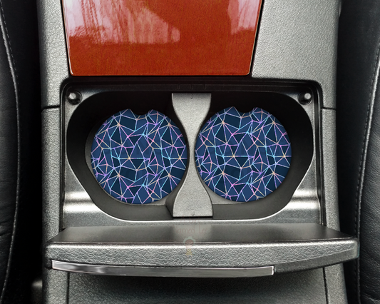 Blue Holo Triangle Car Coasters