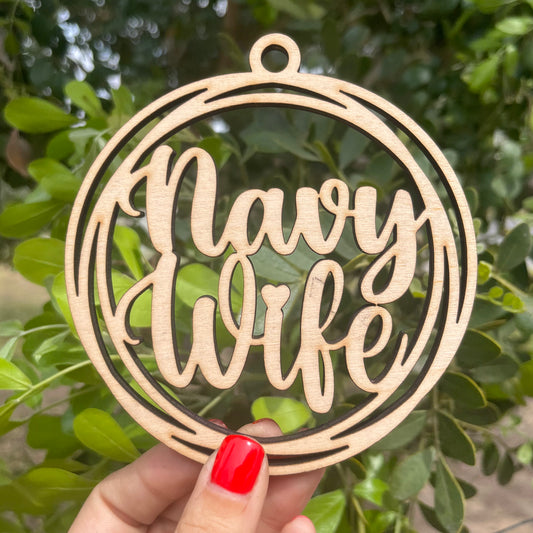 Navy Wife Car Charm